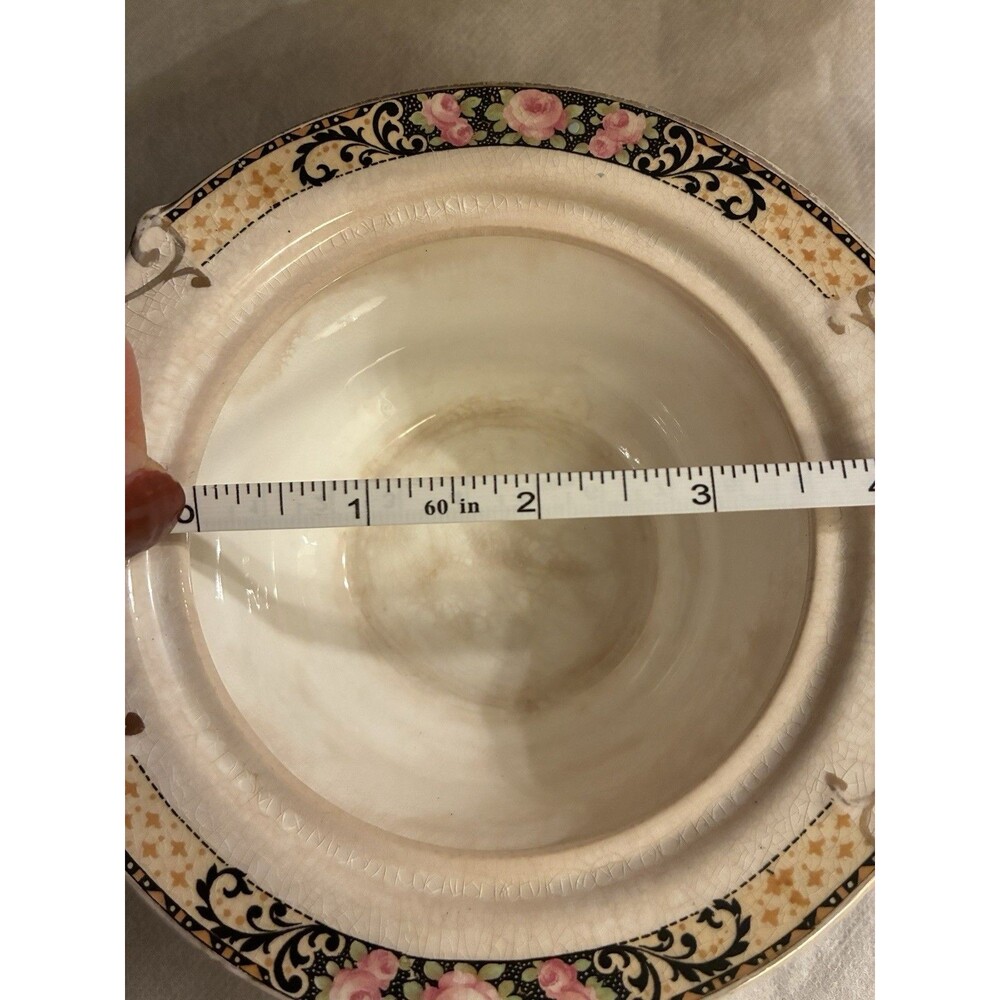 Vintage Illinois China Co Lincoln Illinois Floral Sugar Bowl & Lid USA - Picture 15 of 16